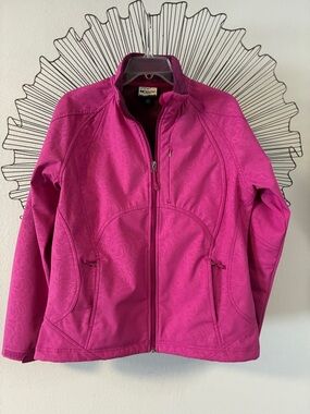 Double Diamond Soft Shell Jacket Berry Pink Fleece Lining Size L